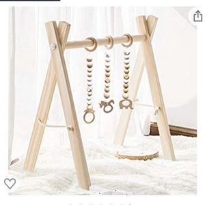 Natural wood baby gym
